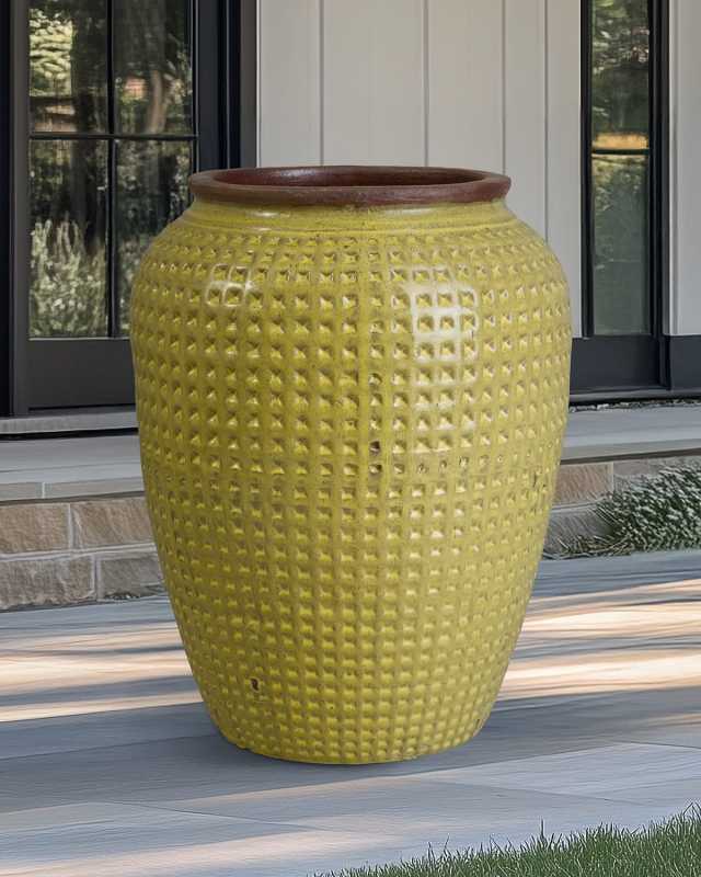 Waffle 32" Ceramic Jar